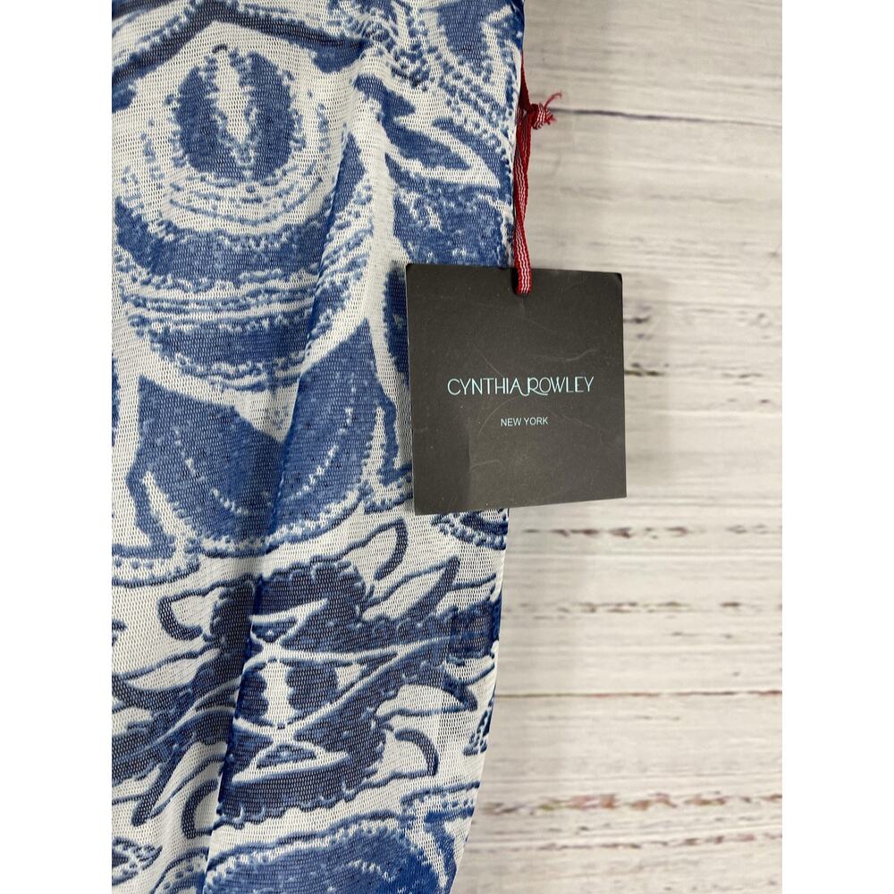Cynthia Rowley Dress Women's SZ XS Blue White Maxi Lined Paisley Boho Sleeveless - Picture 6 of 10